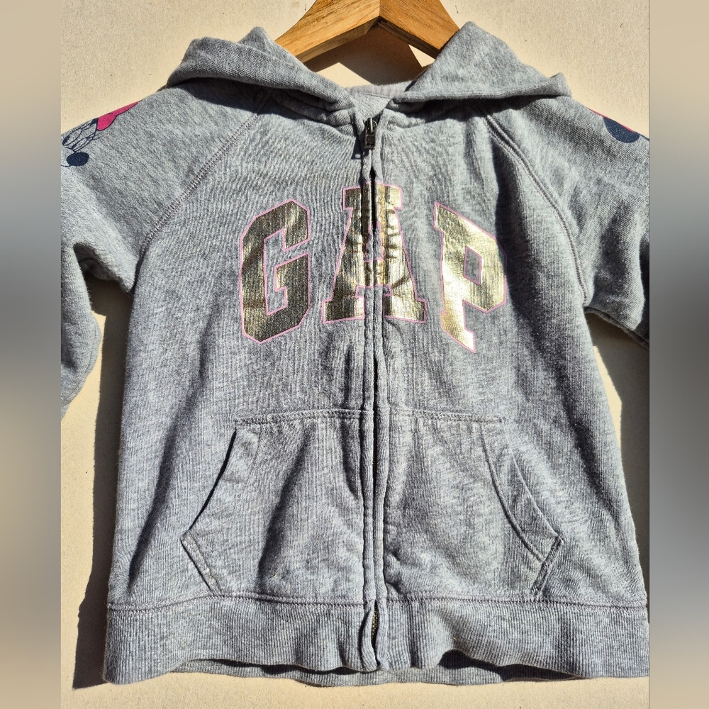 100% Cotton Gap Minnie Mouse Disney Zip Up Hoodie Size 4 - Picture 2 of 9